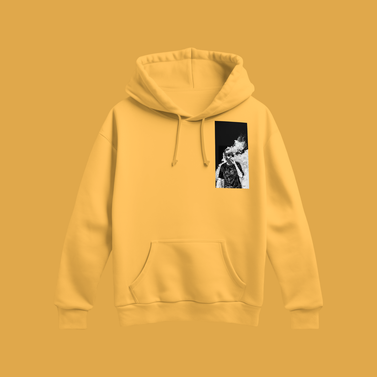 Unisex - Graphic Starry Smoke Yellow Hoodie