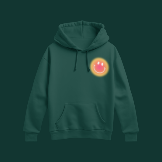 Unisex - Graphic Smile Green Hoodie