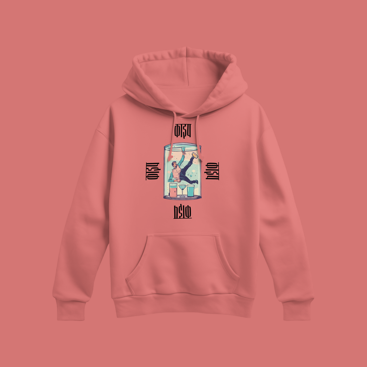 Unisex - Graphic Kype Hindi Pink Hoodie