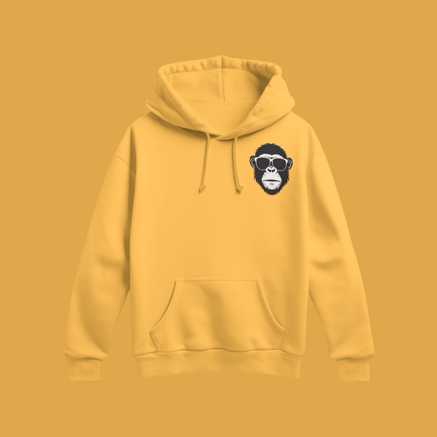 Unisex - Graphic Ape Yellow Hoodie