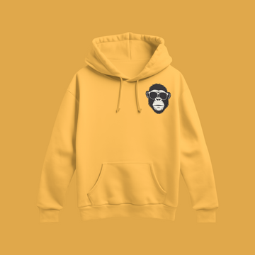 Unisex - Graphic Ape Yellow Hoodie
