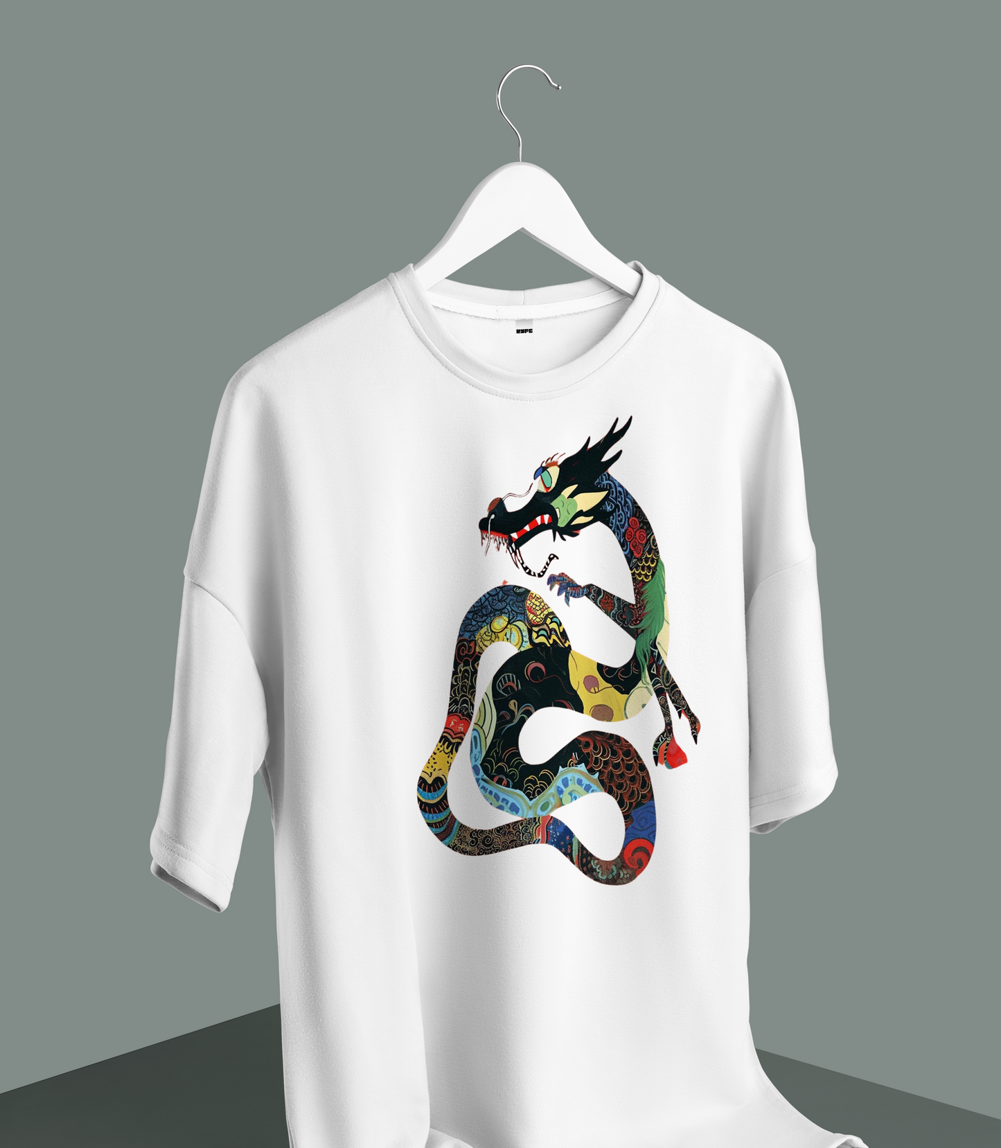 Unisex - Dragon graphic blue oversized T-shirt