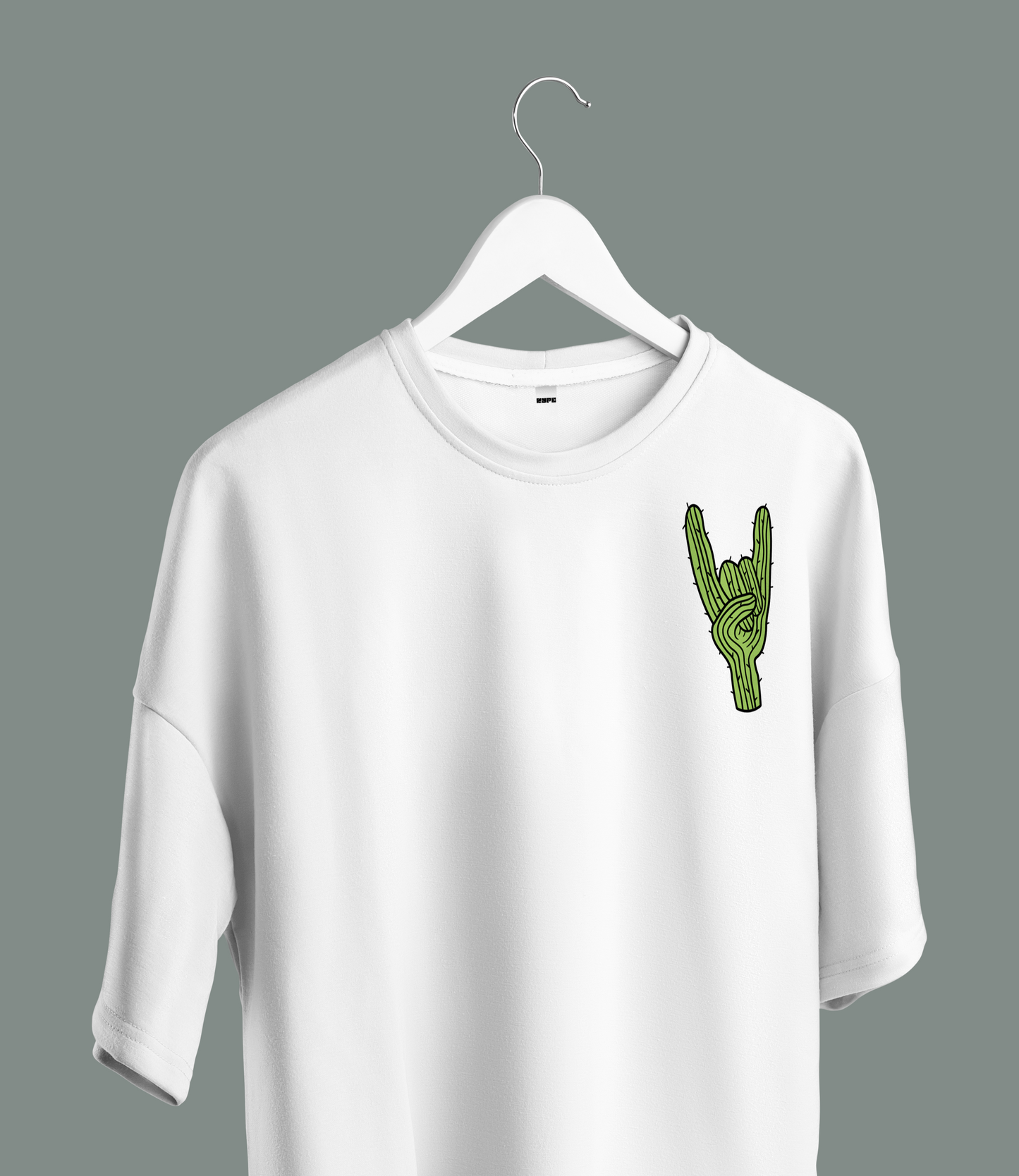 Unisex - Cactus graphic black oversized T-shirt