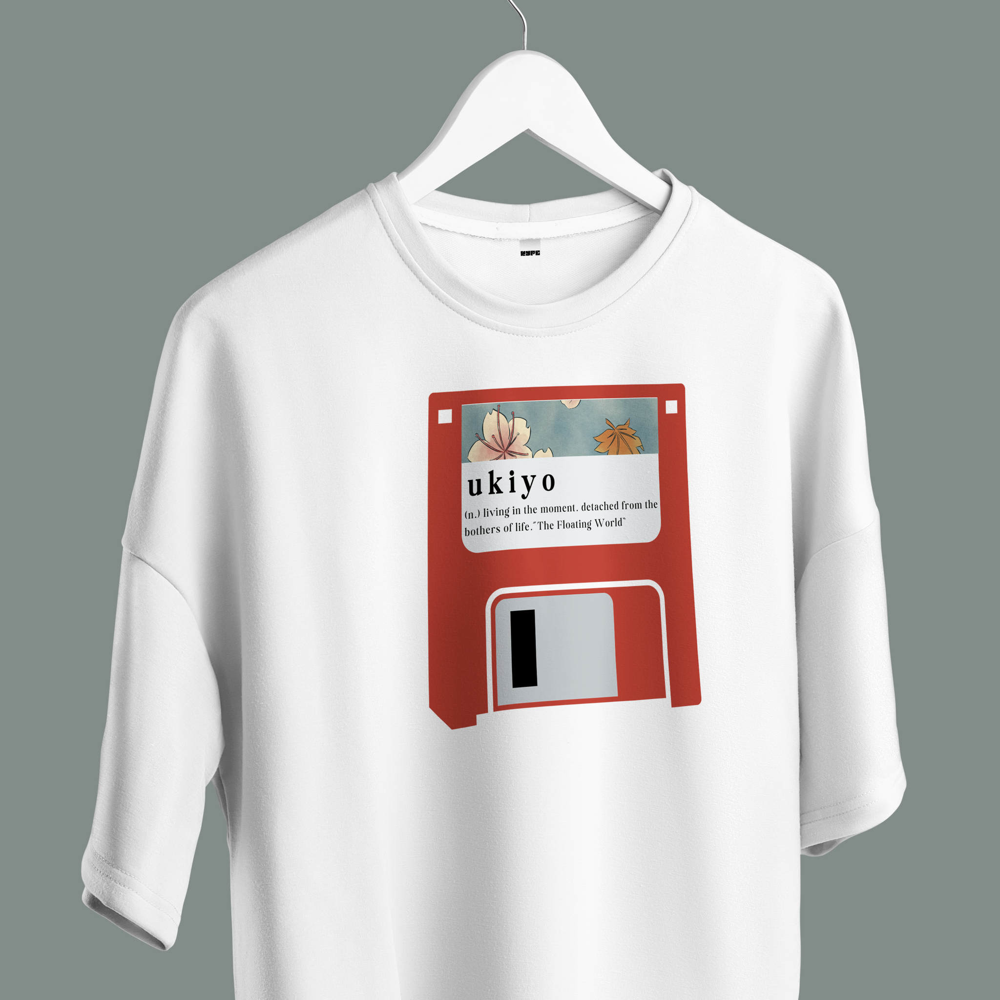 Unisex - Ukiyo graphic white oversized T-shirt