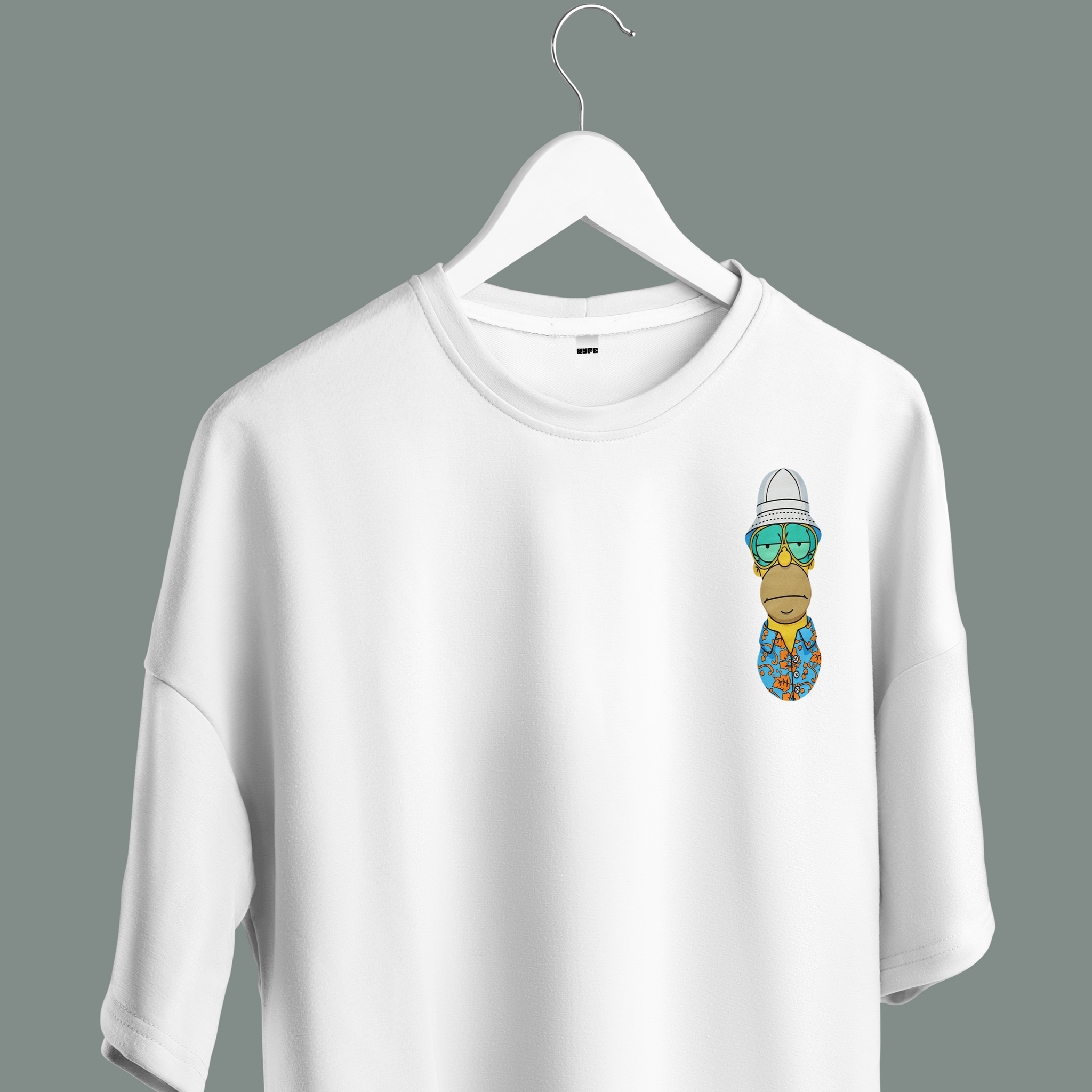 Unisex - Simpson graphic white oversized T-shirt