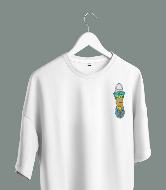 Unisex - Simpson graphic white oversized T-shirt