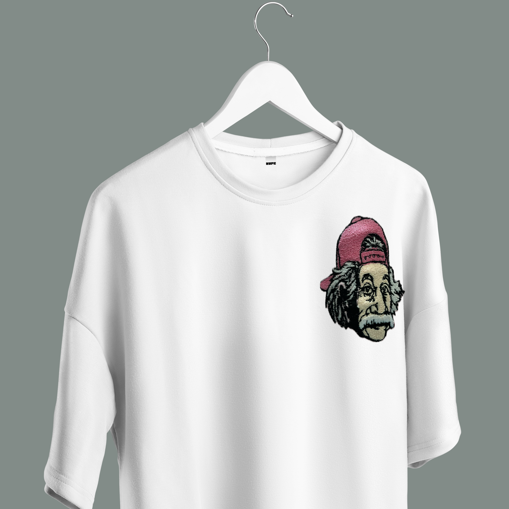 Unisex - Einstein embroidery oversized T-shirt