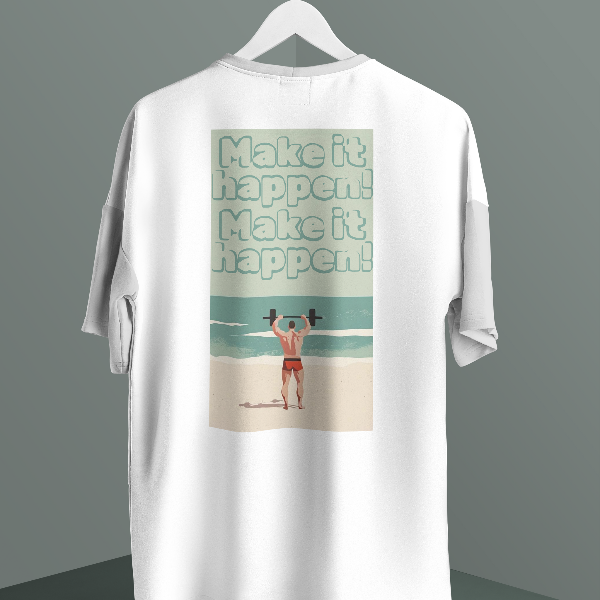 Unisex - Make it happen graphic oversized T-shirt