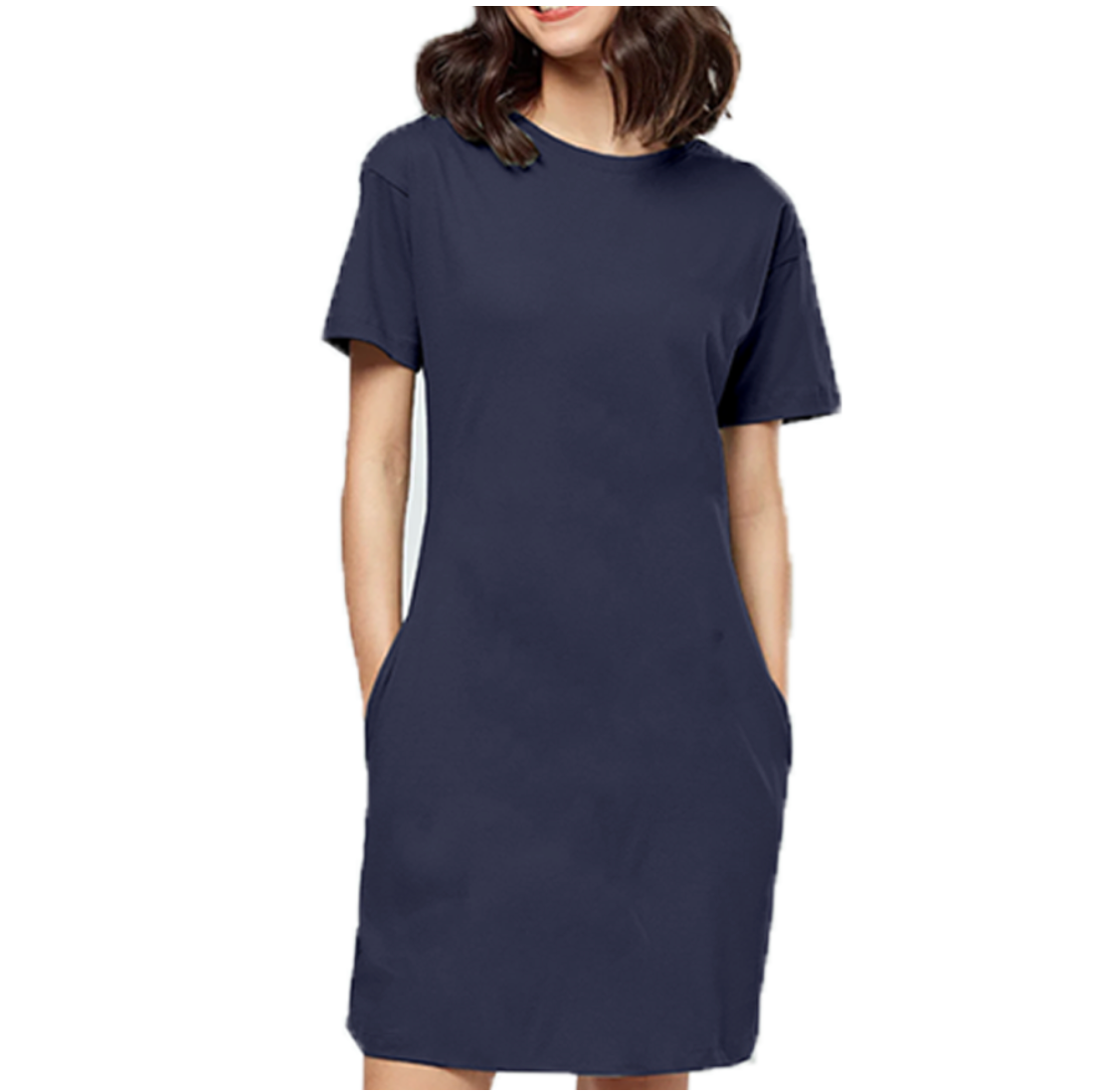 Solid Navy Blue T-shirt dress