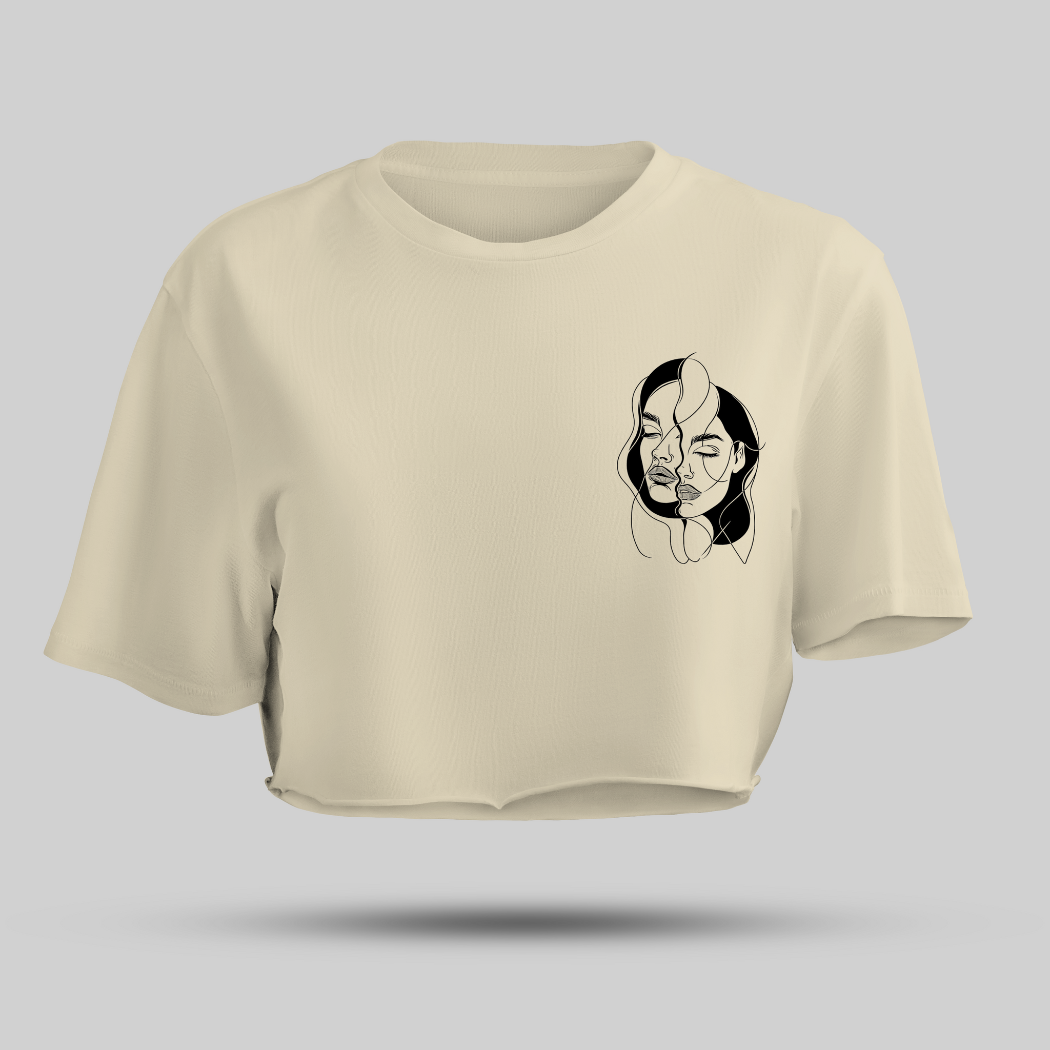 Trippy woman crop top