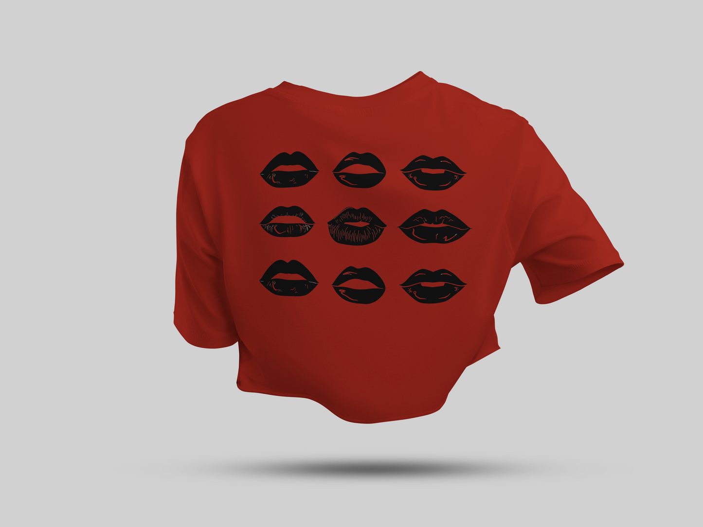 Red lips crop top