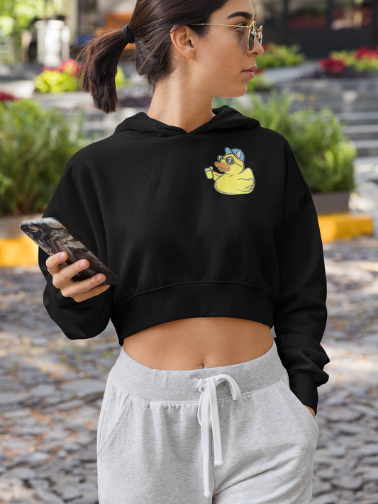 Psy duck crop hoodie