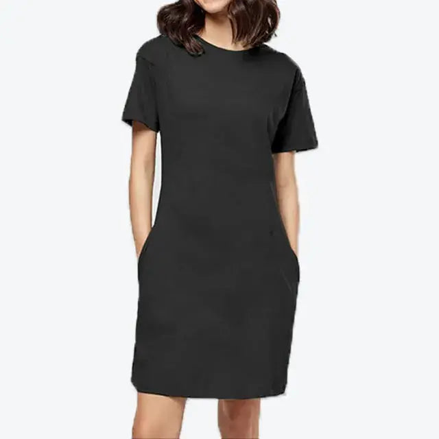 Solid Black T-shirt dress