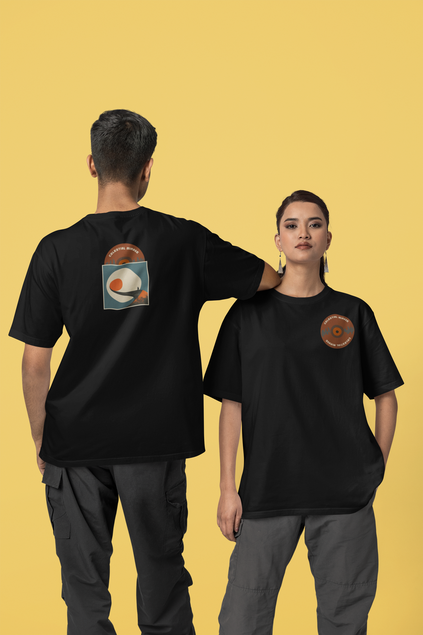 Unisex - Celestial vinyl graphic oversized T-shirt