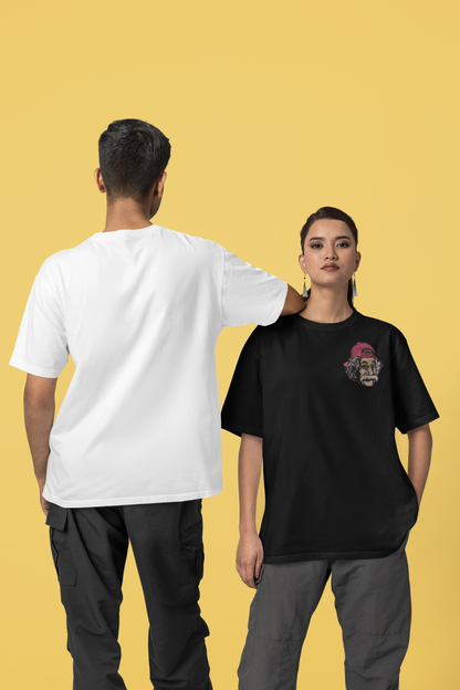 Unisex - Einstein embroidery oversized T-shirt