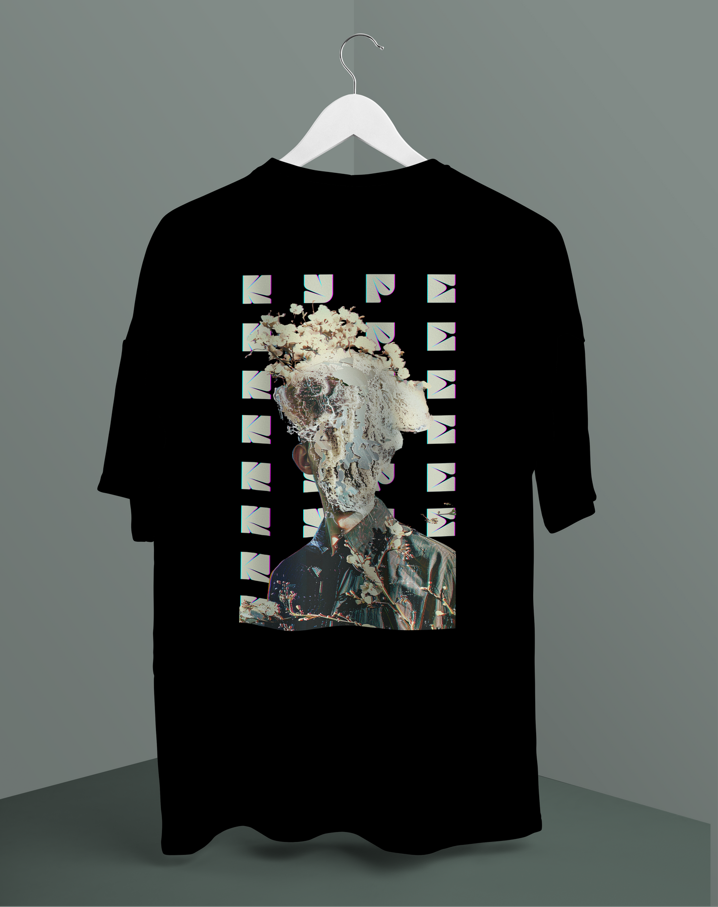 Unisex Faces - Glitch edition #5 graphic oversized T-shirt