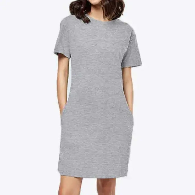 Solid Grey T-shirt dress