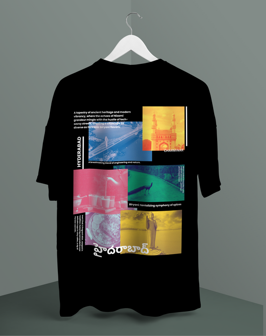 Hyderabad - Iconic Cityscapes unisex oversized T-shirt