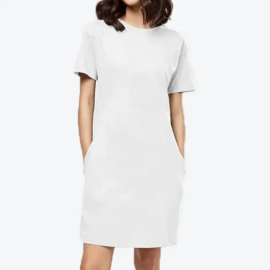 Solid White T-shirt dress