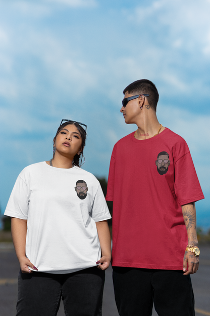 Unisex - Drake embroidery blue oversized T-shirt